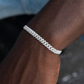 Bracelet Micro Diamond Prong Cuban 8Shine - Or Blanc 6mm