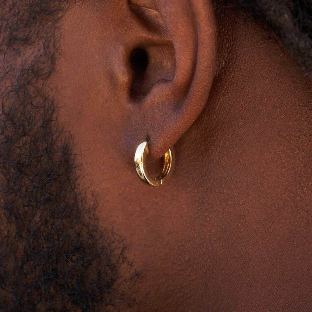 Boucles d’Oreilles 8Shine – Polished Round Hoop en Or Jaune