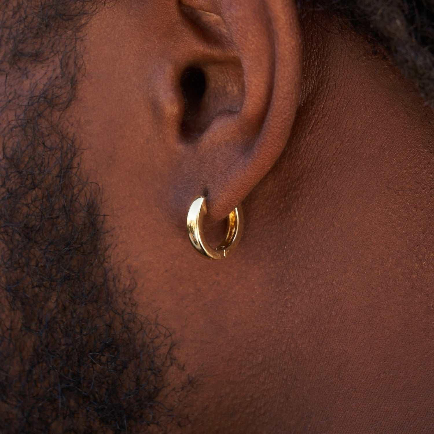 Boucles d’Oreilles 8Shine – Polished Round Hoop en Or Jaune