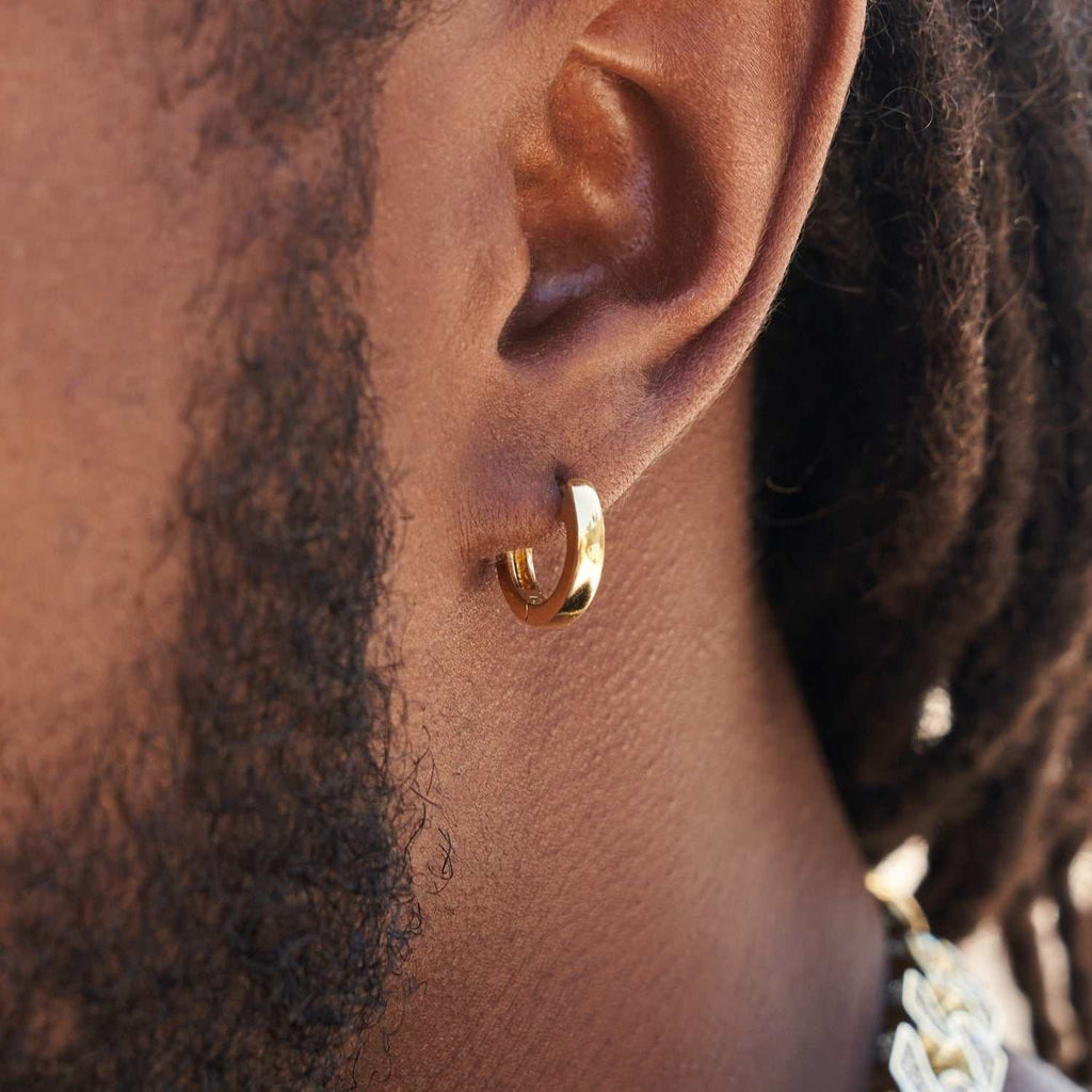 Boucles d’Oreilles 8Shine – Polished Round Hoop en Or Jaune