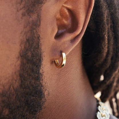 Boucles d’Oreilles 8Shine – Polished Round Hoop en Or Jaune
