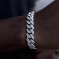 Bracelet Diamond Cuban Link 8Shine Or Blanc - 12mm