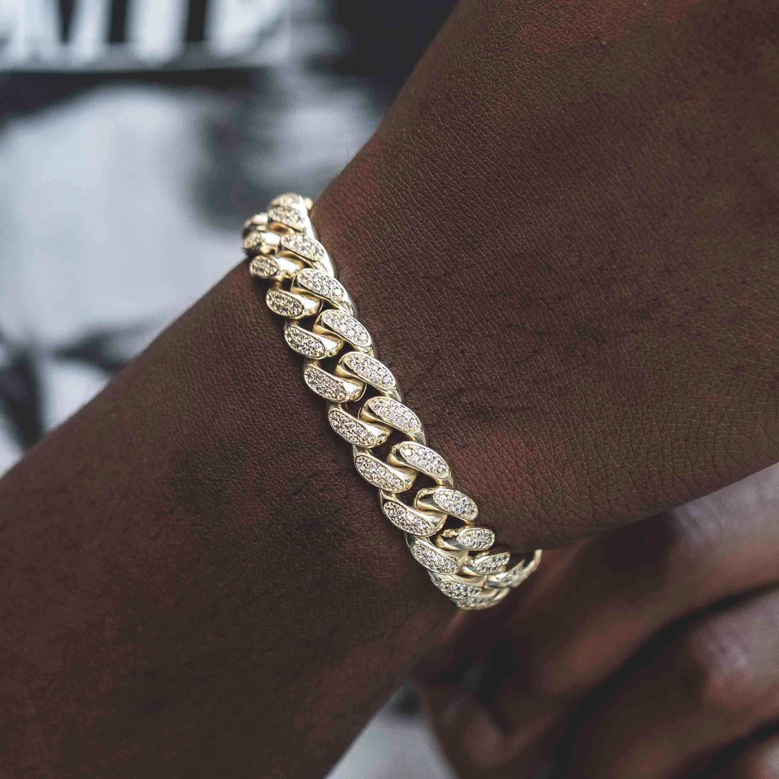 Bracelet Diamond Cuban Link 8Shine Or Jaune - 12mm