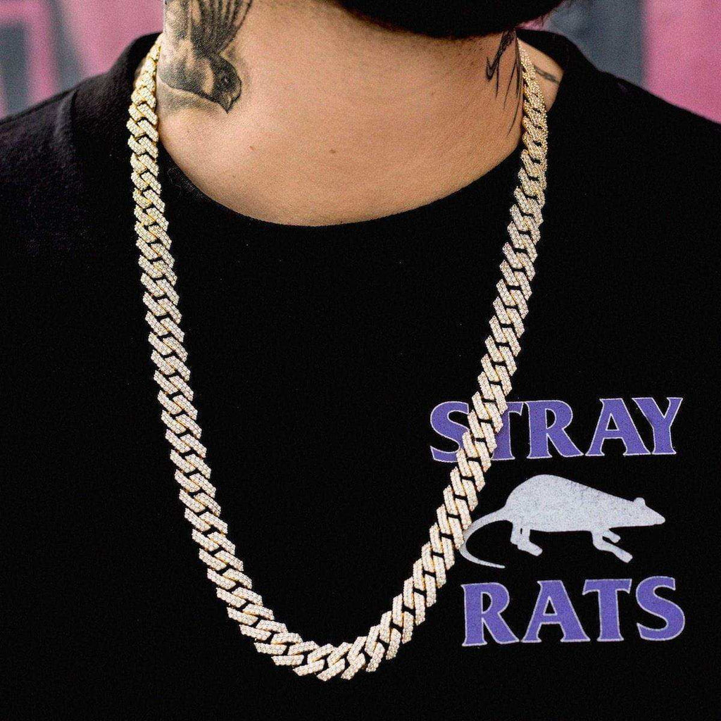 Chaîne 8Shine Diamond Prong Link Or jaune - 12 mm