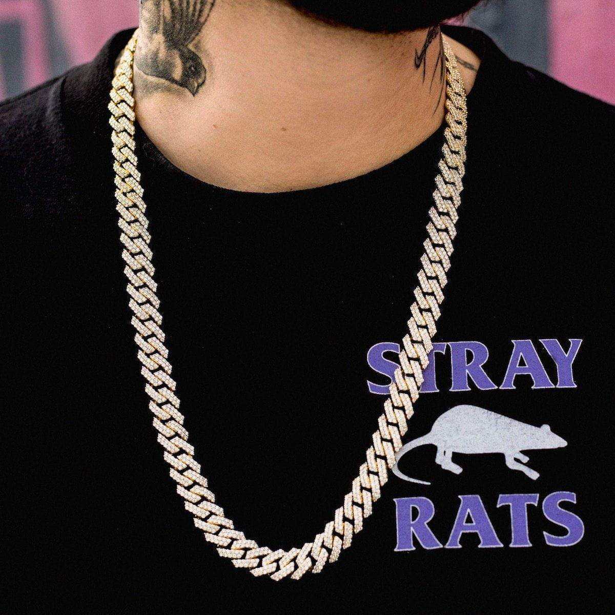 Chaîne 8Shine Diamond Prong Link Or jaune - 12 mm