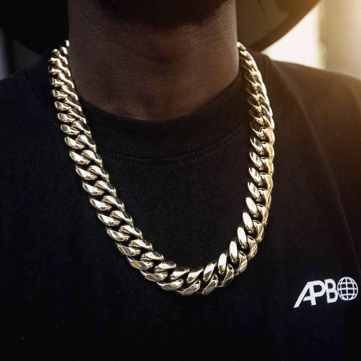 Chaîne Cuban Signature 8Shine en Or jaune – 19 mm