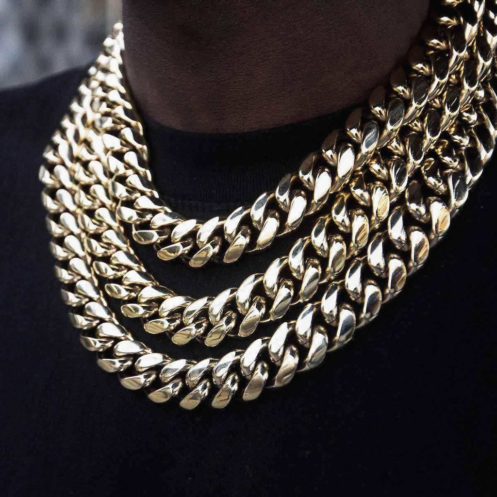 Chaîne Cuban Signature 8Shine en Or jaune – 19 mm