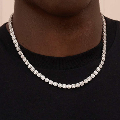 Micro Chaine Tennis Clustered 8Shine en Or Blanc