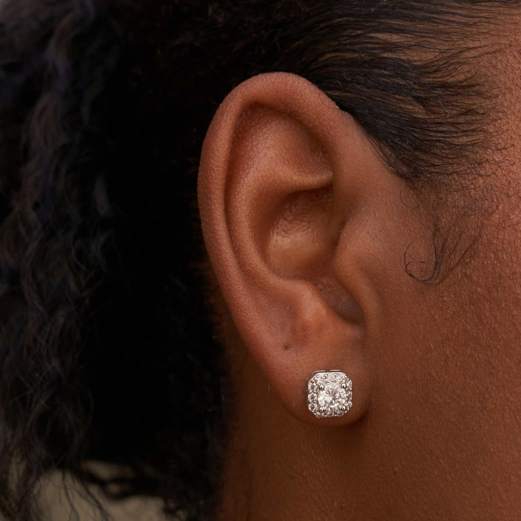 Boucles d’oreilles 8Shine — Micro Clustered Diamond en Or Blanc