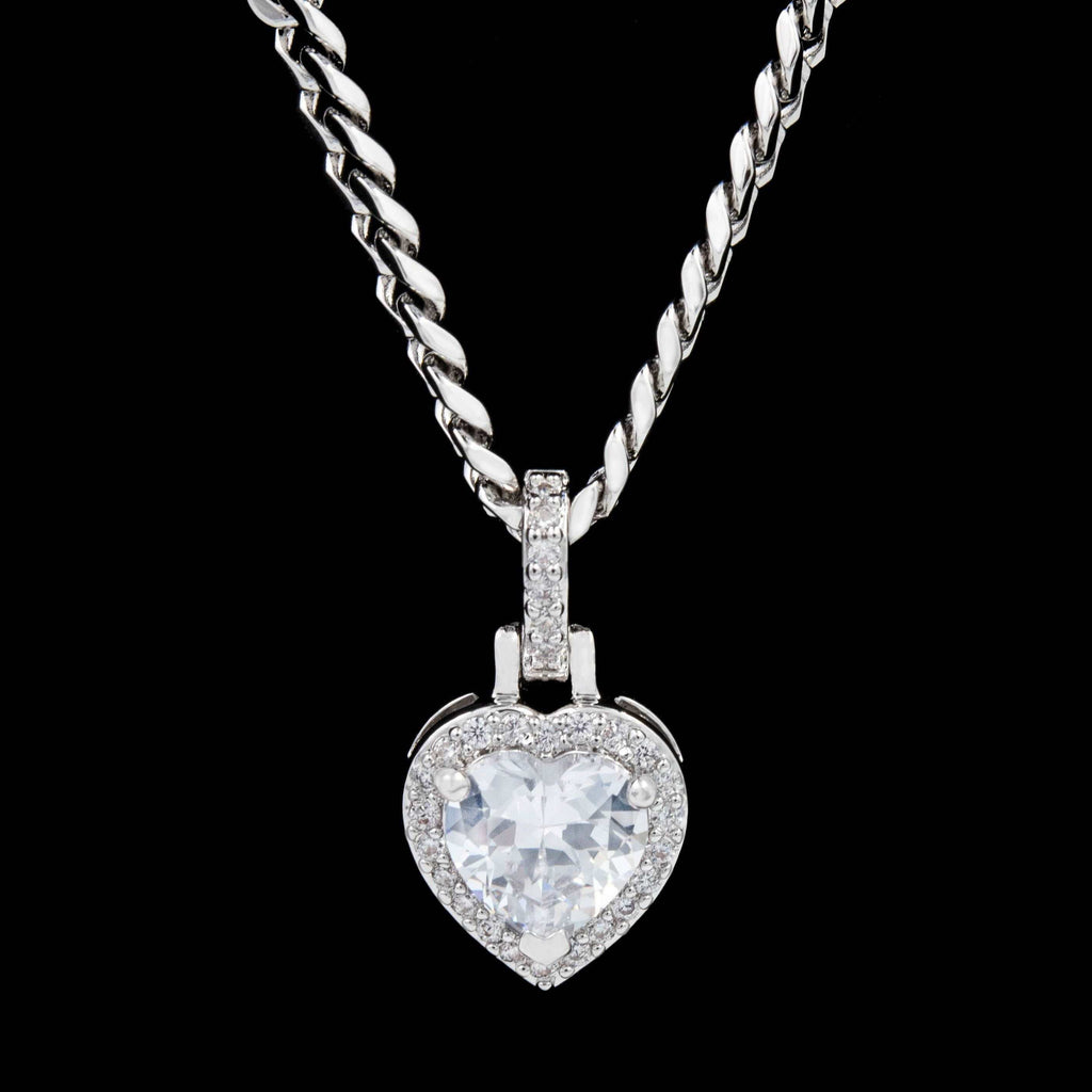 Pendentif 8Shine — Cœur Micro Iced à Diamants en Argent