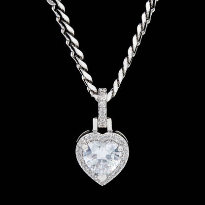 Pendentif 8Shine — Cœur Micro Iced à Diamants en Or Blanc