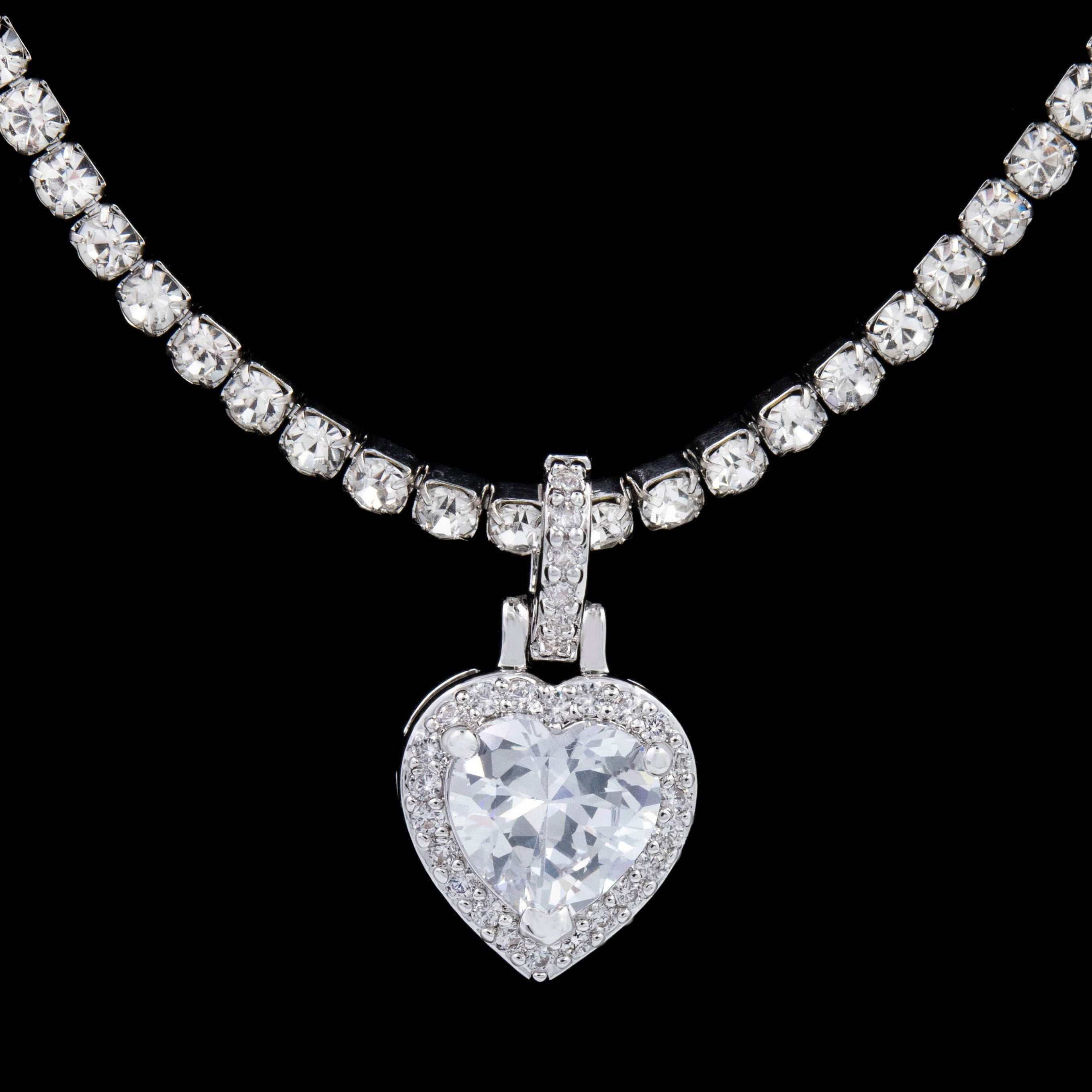 Pendentif 8Shine — Cœur Micro Iced à Diamants en Argent