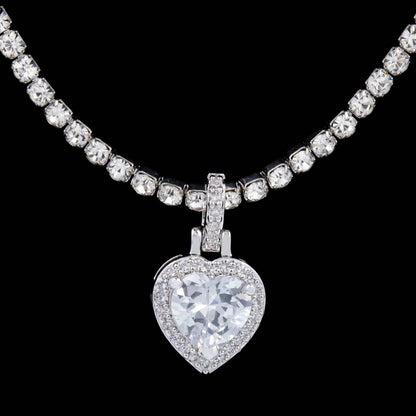 Pendentif 8Shine — Cœur Micro Iced à Diamants en Or Blanc