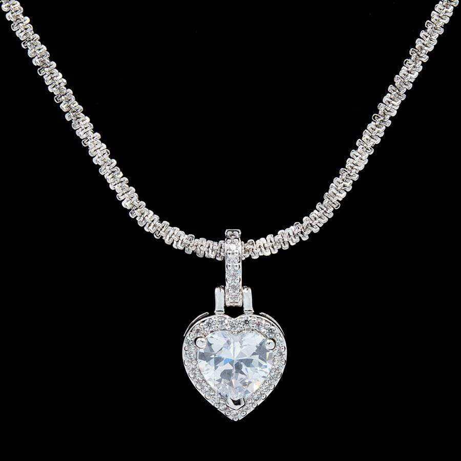 Pendentif 8Shine — Cœur Micro Iced à Diamants en Argent