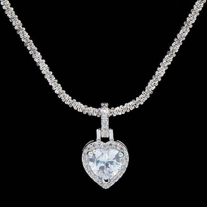 Pendentif 8Shine — Cœur Micro Iced à Diamants en Or Blanc