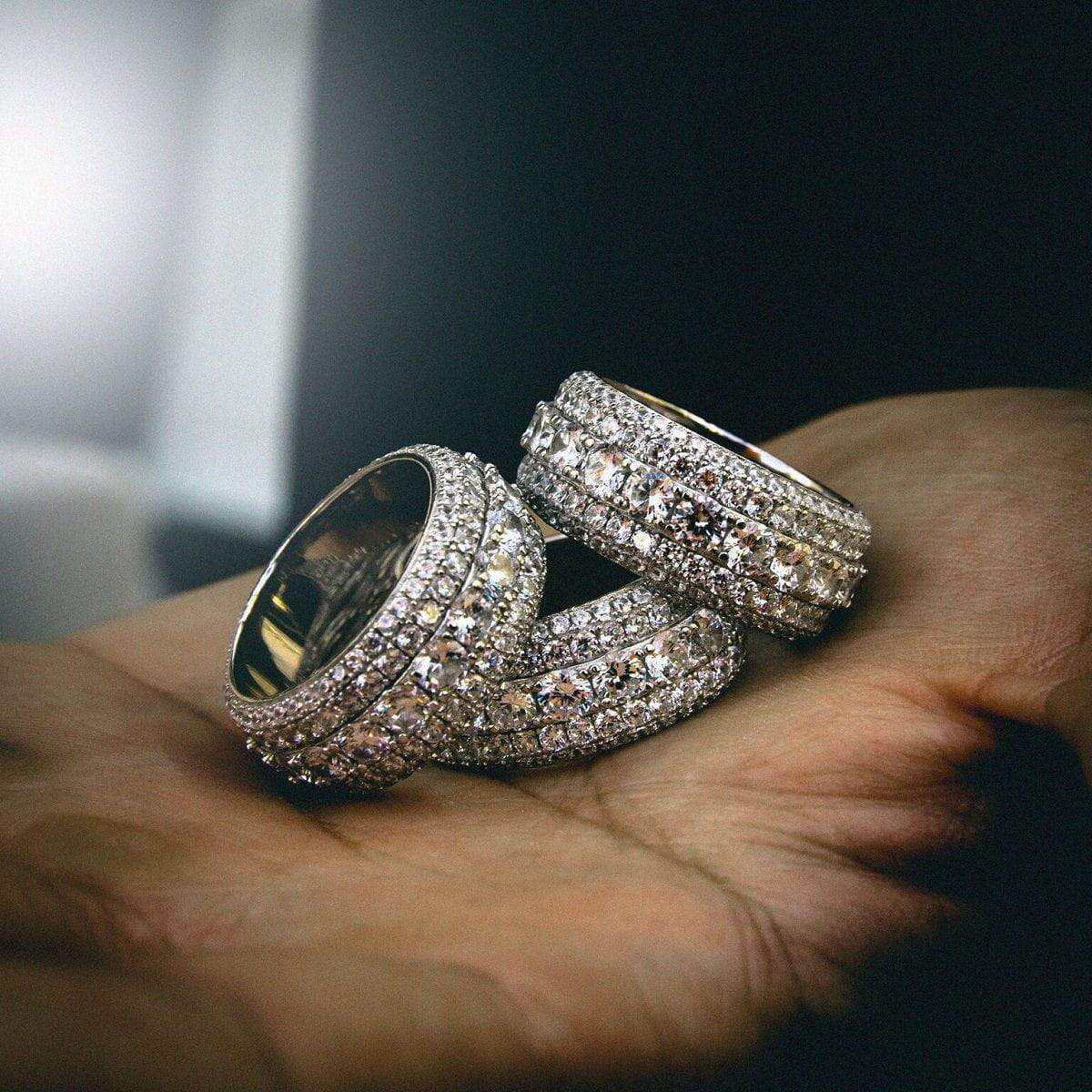 Bague 8Shine – 5 Layer Diamond Band en Or Blanc Vermeil