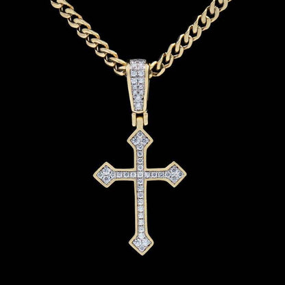 Pendentif Croix Celtique Givrée en Or Jaune 8Shine