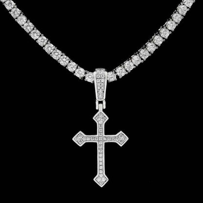 Pendentif Croix Celtique Givrée en Or Blanc 8Shine