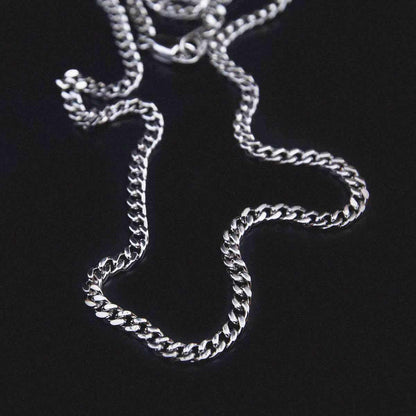 Micro Chaîne Cuban en Or blanc – 3 mm