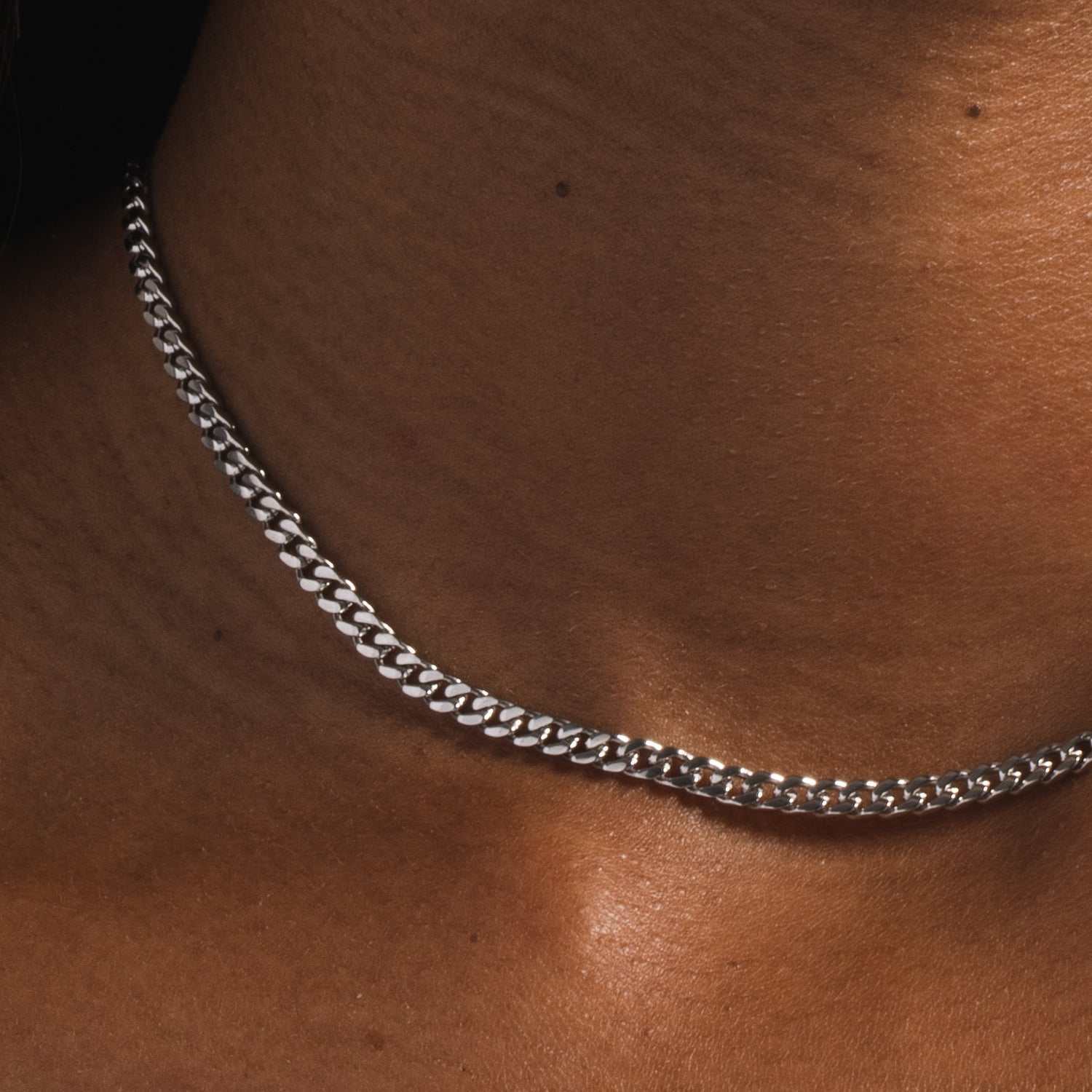 Collier 8Shine — Chaîne Micro Cuban en Or Blanc 3mm