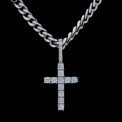 Pendentif 8Shine — Croix Micro à Diamants en Or Blanc