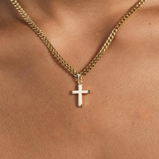 Pendentif 8Shine — Croix Micro Simple en Or Jaune