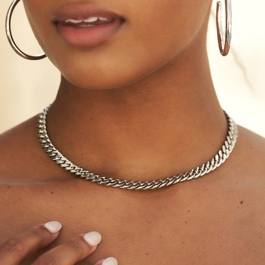 Collier 8Shine — Chaîne Miami Cuban Link en Or Blanc 8mm