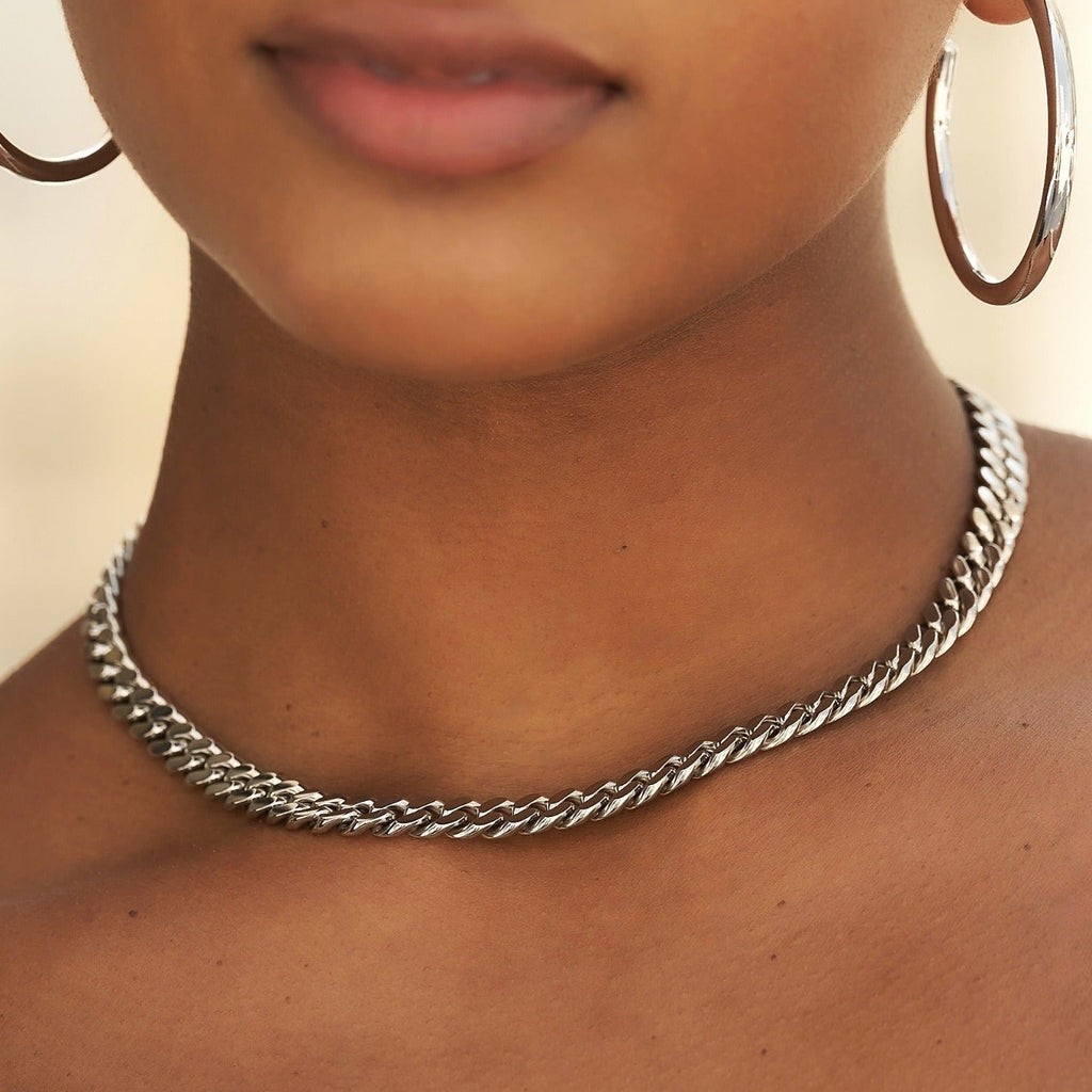 Collier 8Shine — Chaîne Miami Cuban Link en Or Blanc 8mm