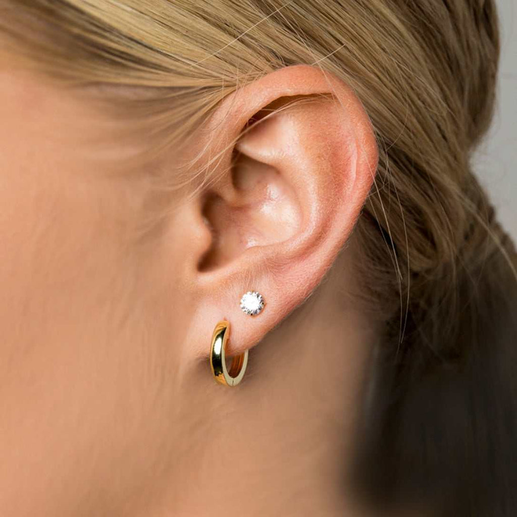 Boucles d’oreilles 8Shine — Polished Round Hoop en Or Jaune