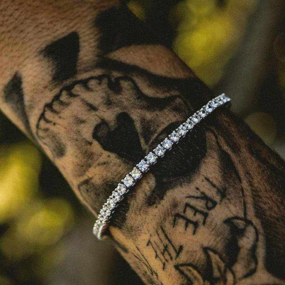 Bracelet Tennis Diamant 8Shine Or Blanc - 3mm