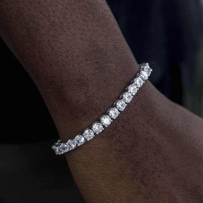 Bracelet Tennis Diamant 8Shine Or Blanc - 5mm
