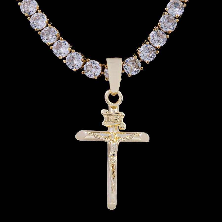 Pendentif Crucifix en Or Jaune 8Shine