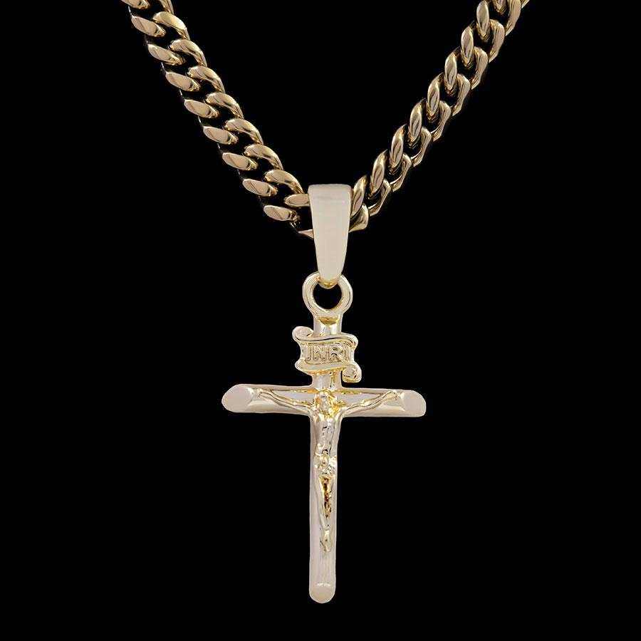 Pendentif Crucifix en Or Jaune 8Shine