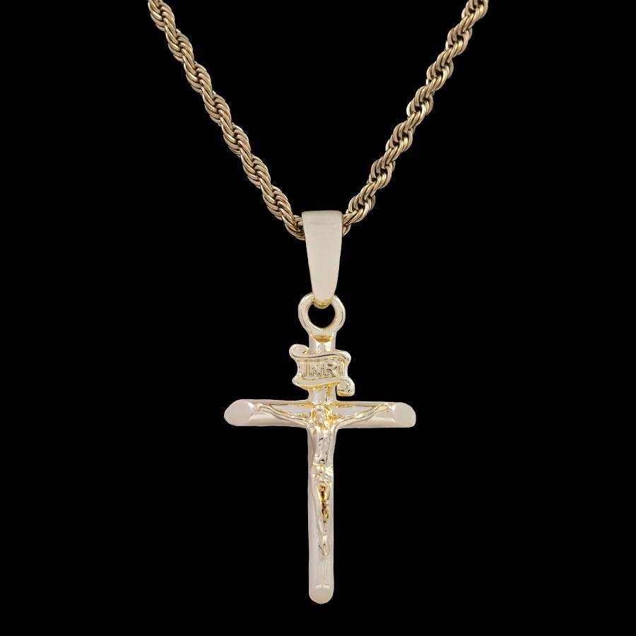 Pendentif Crucifix en Or Jaune 8Shine