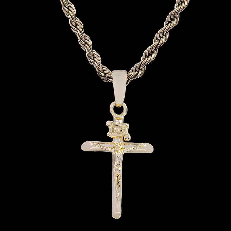 Pendentif Crucifix en Or Jaune 8Shine