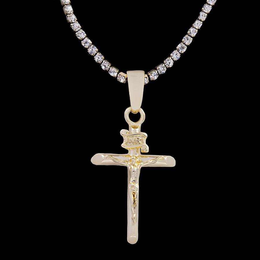 Pendentif Crucifix en Or Jaune 8Shine