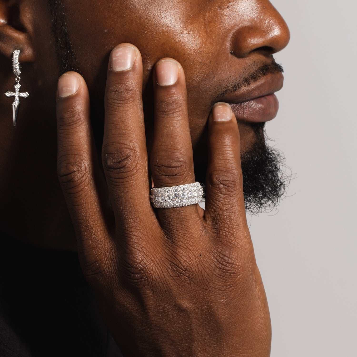 Bague 8Shine – 5 Layer Diamond Band en Or Blanc Vermeil