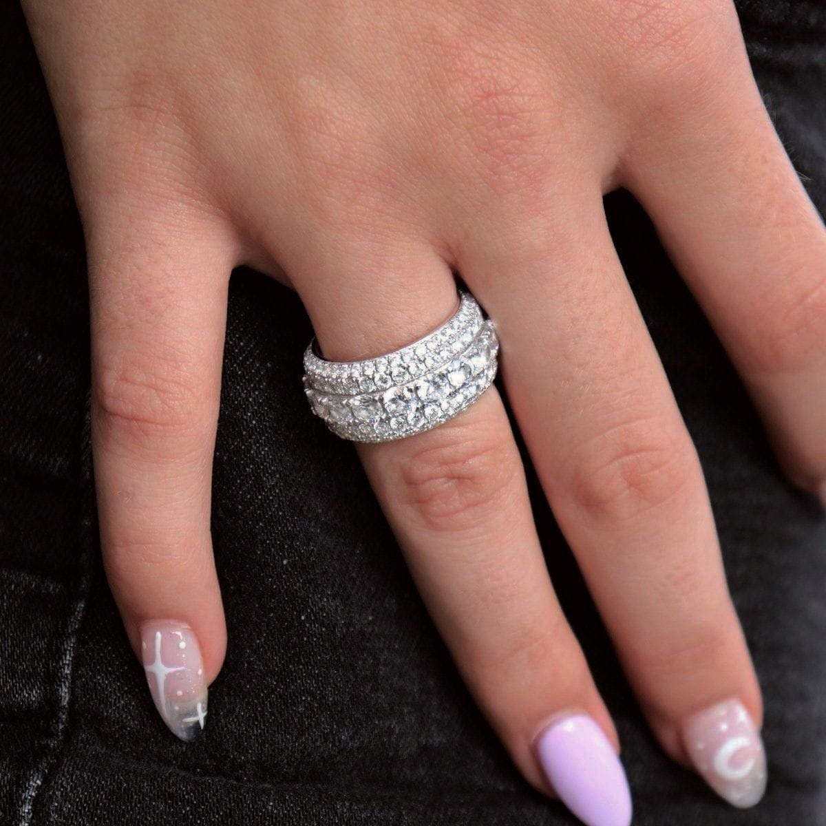 Bague 8Shine — 5 Layer Diamond Band en Or Blanc Vermeil