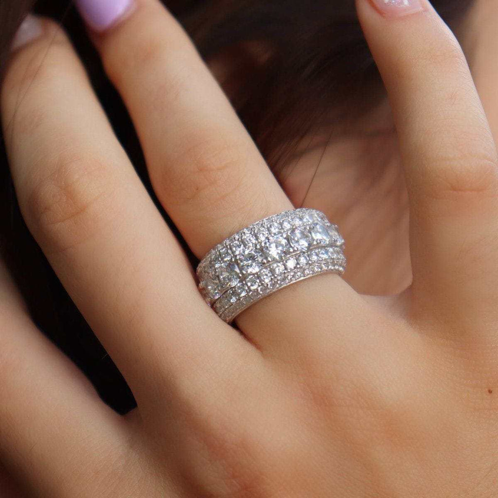 Bague 8Shine — 5 Layer Diamond Band en Or Blanc Vermeil